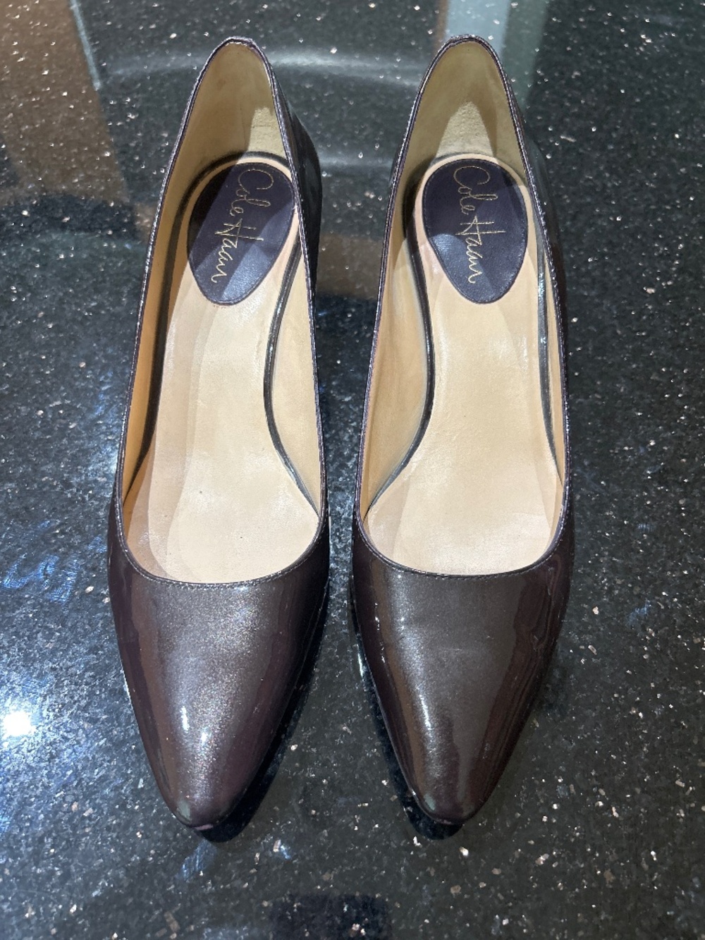 Unique Plum patent leater Cole Haan pumps
